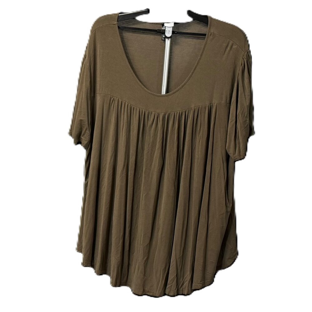 Women's Allegrace Plus Size Tops Tunic Short Sleeve Crew Neck Casual Shirt - 4X